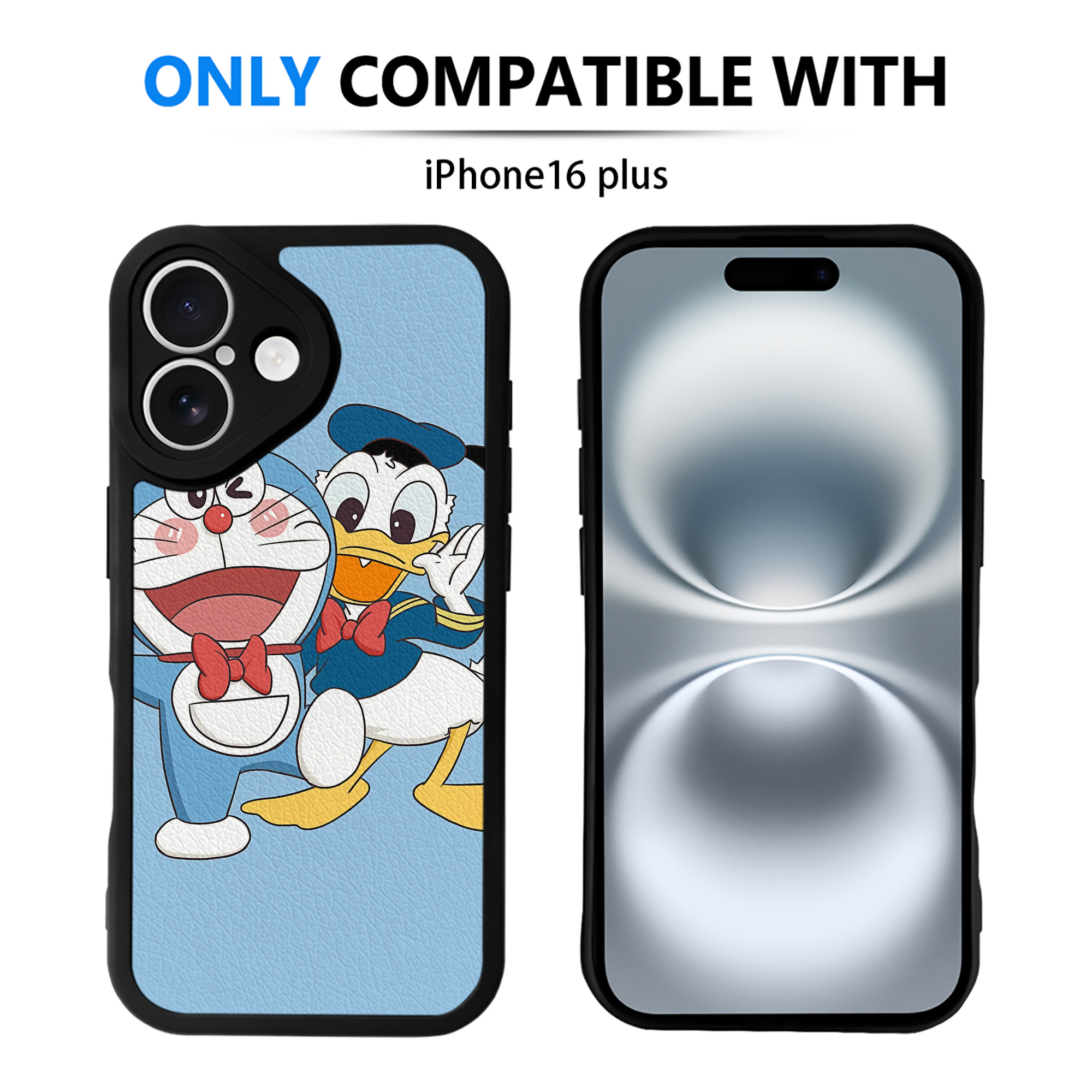 （画像用） ドラえもん Doraemon 【iPhone 16シリーズ対応】シリコンスマホケース（レザー調） 材質：シリコン